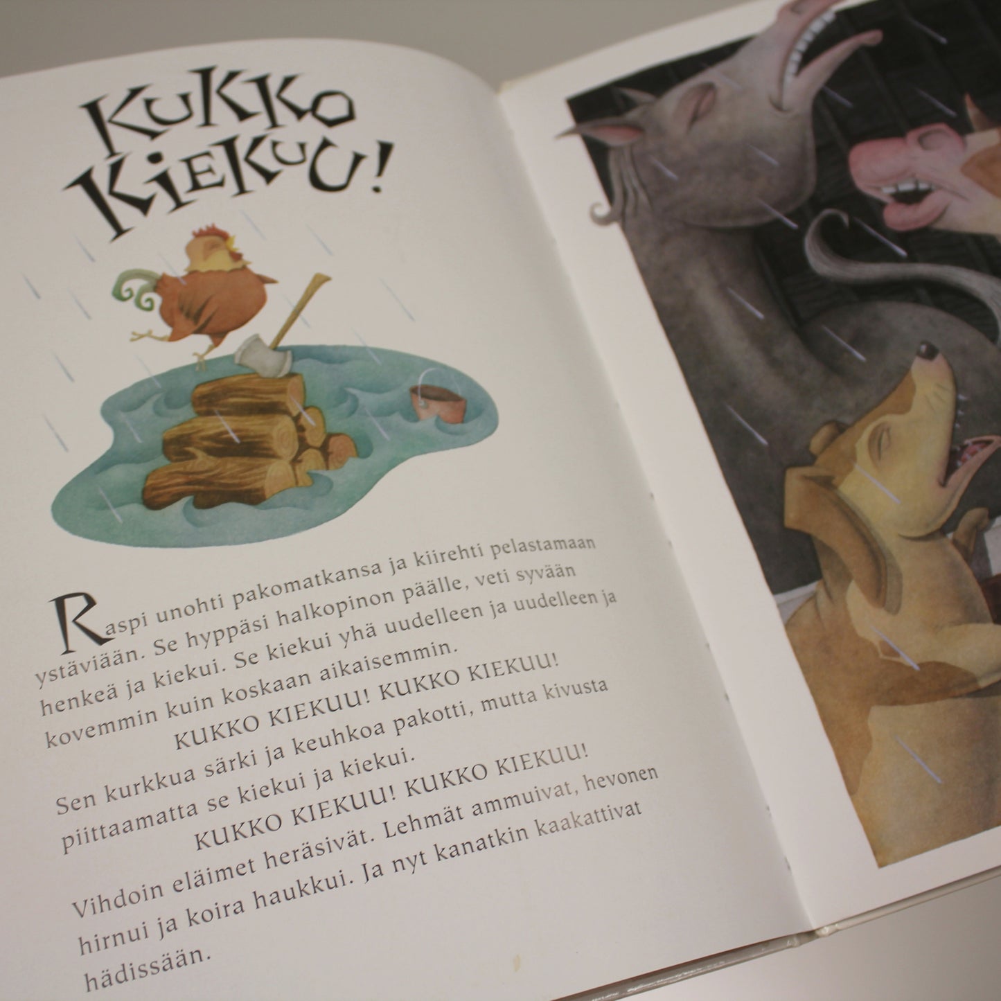 Kuvakirja paperisivu - Raspi urhea kukonpoika, 3+v