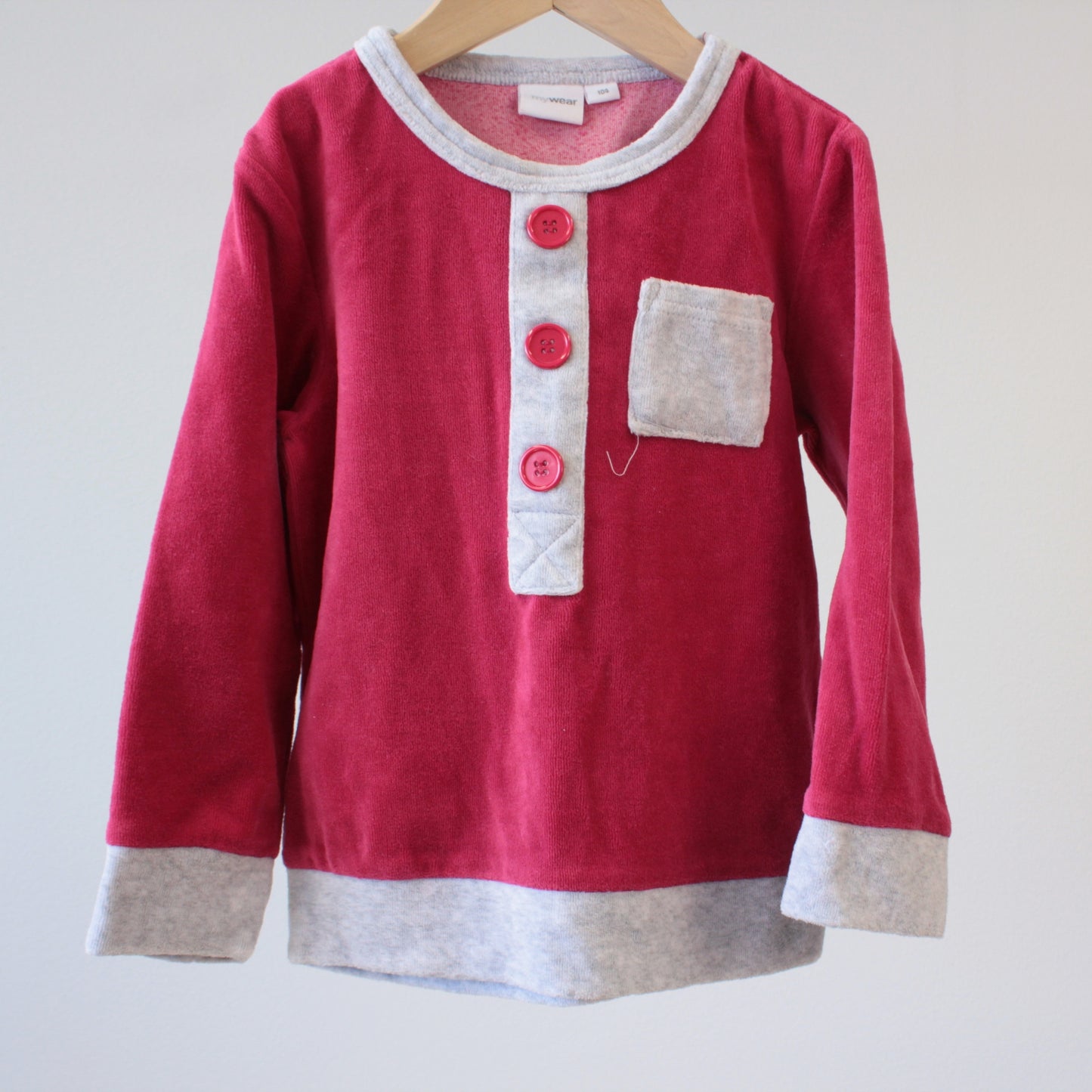Velour-pusero, koko 104cm