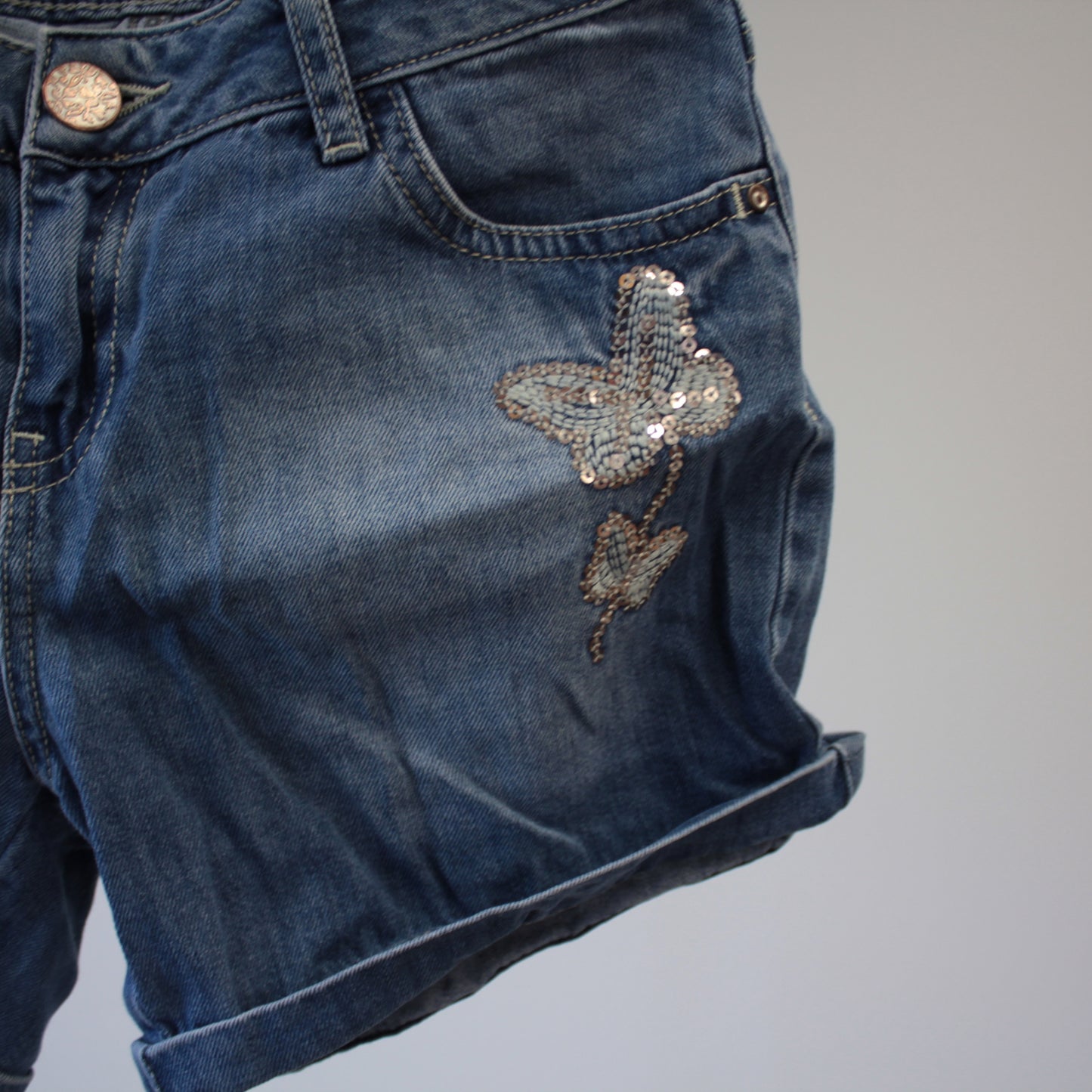 Farkku-shortsit, koko 152cm